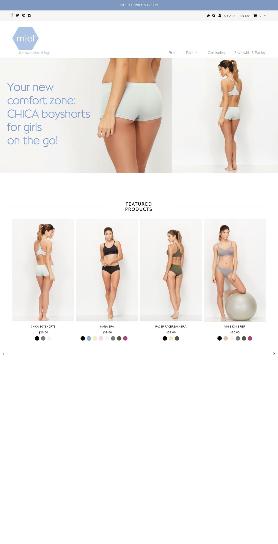 mielsisters.com shopify website screenshot