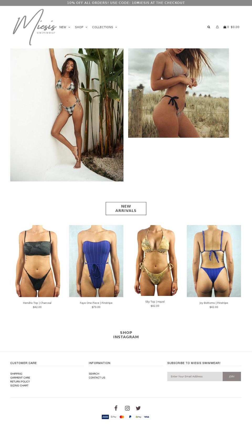 miesisswimwear.com — Shopify storefront screenshot