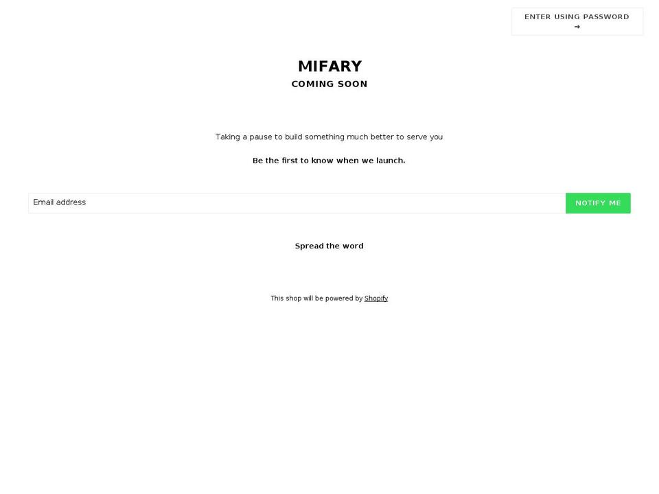 mifary.com shopify website screenshot