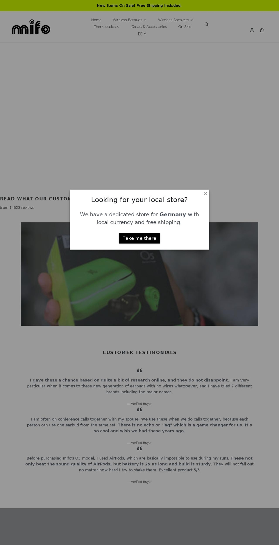 mifo.co.uk shopify website screenshot