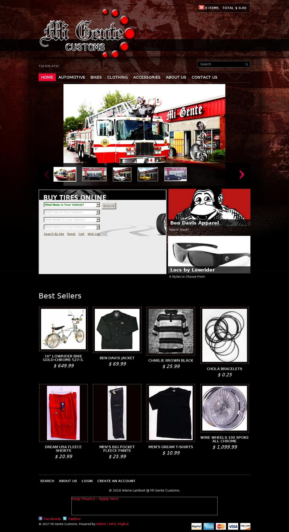 migentecustoms.com shopify website screenshot