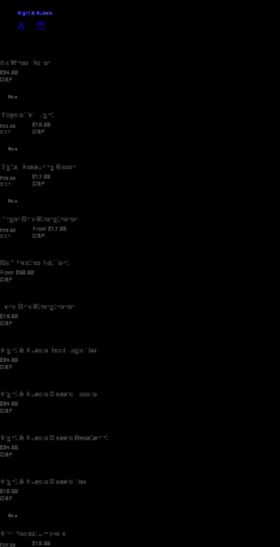 mightandmuscle.com shopify website screenshot