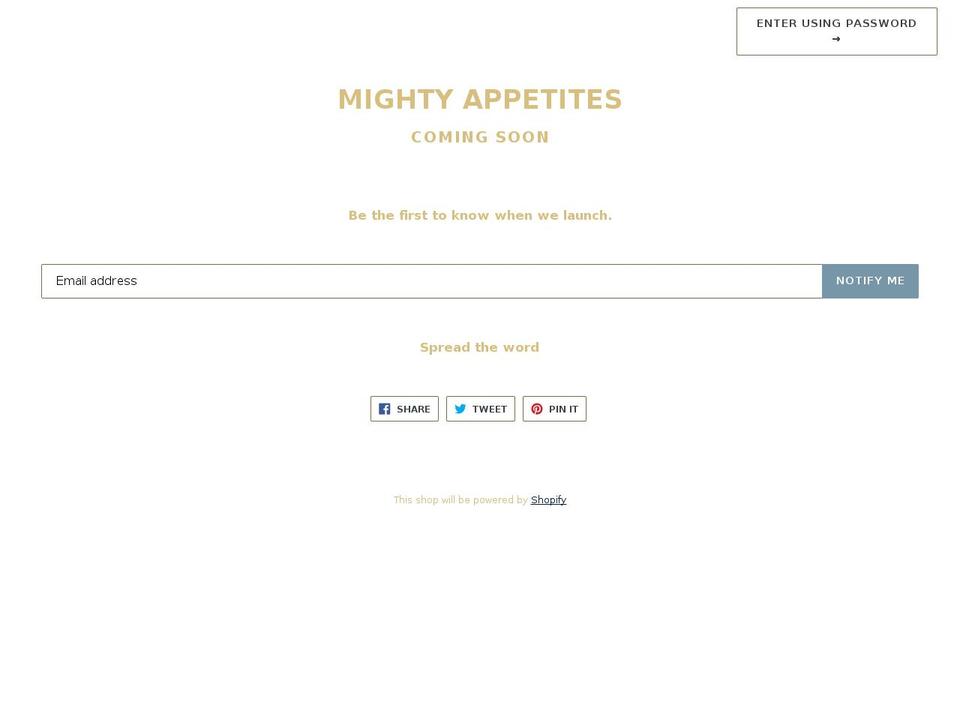 mightyappetites.com shopify website screenshot