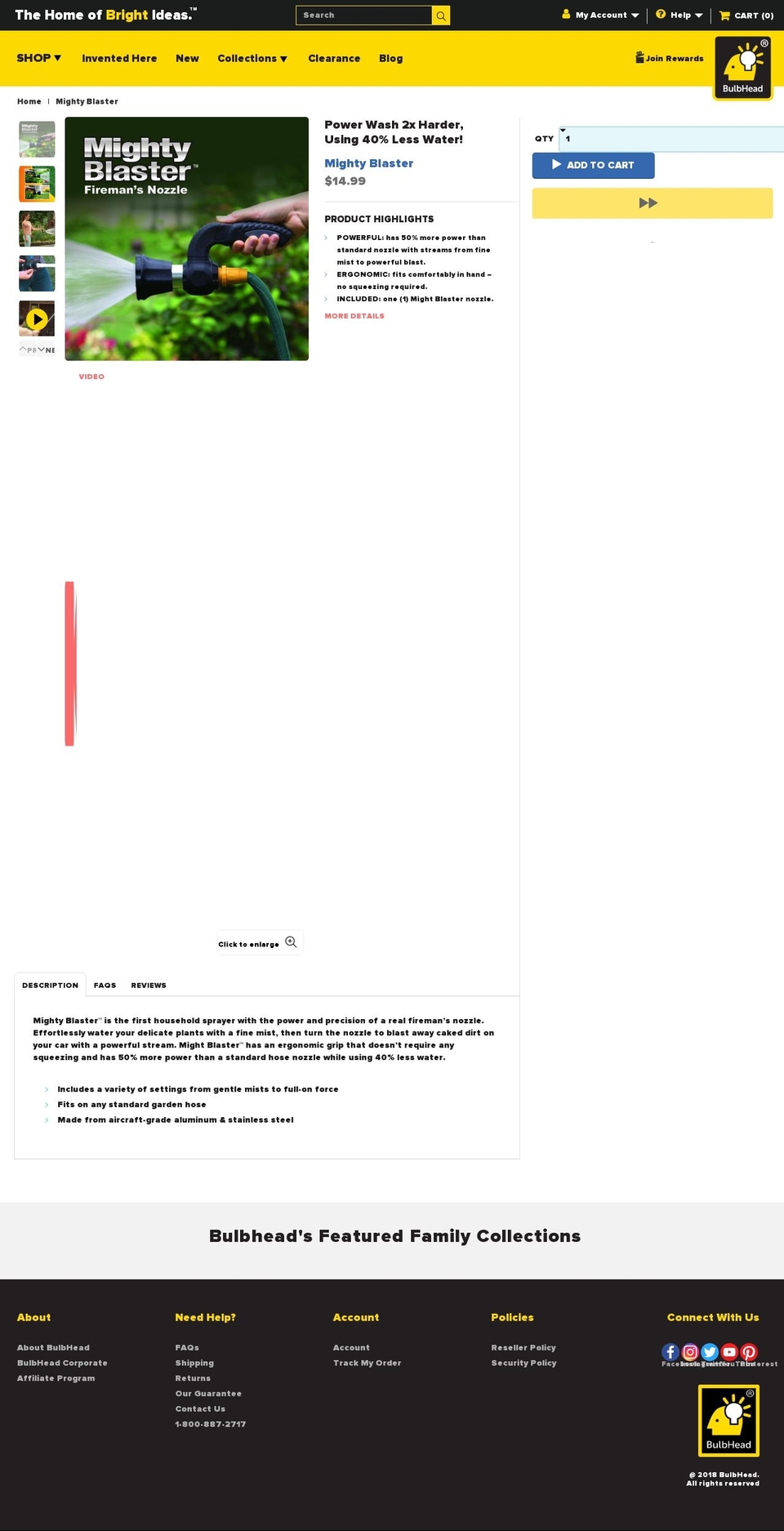mightyblaster.net shopify website screenshot