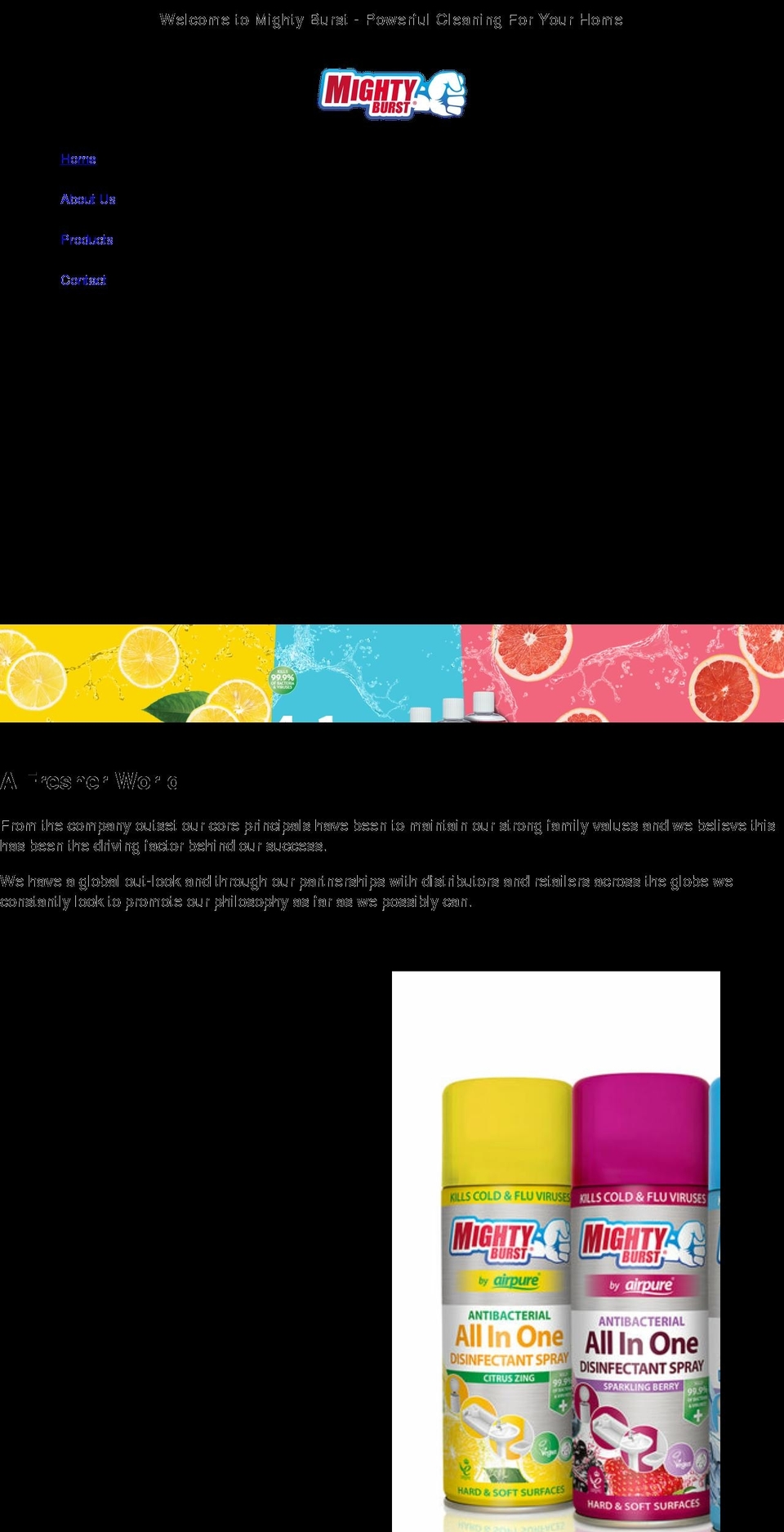 mightyburst.com shopify website screenshot