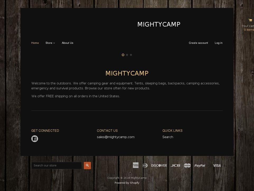 mightycamp.com — Shopify storefront screenshot