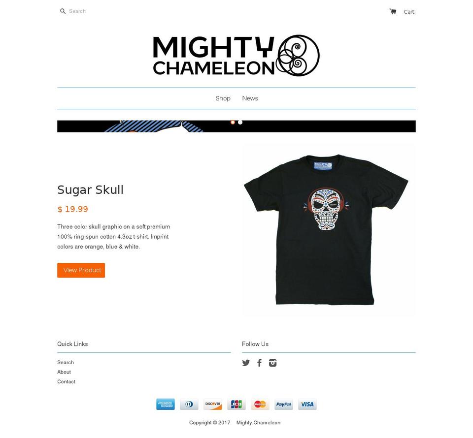 mightychameleon.com shopify website screenshot