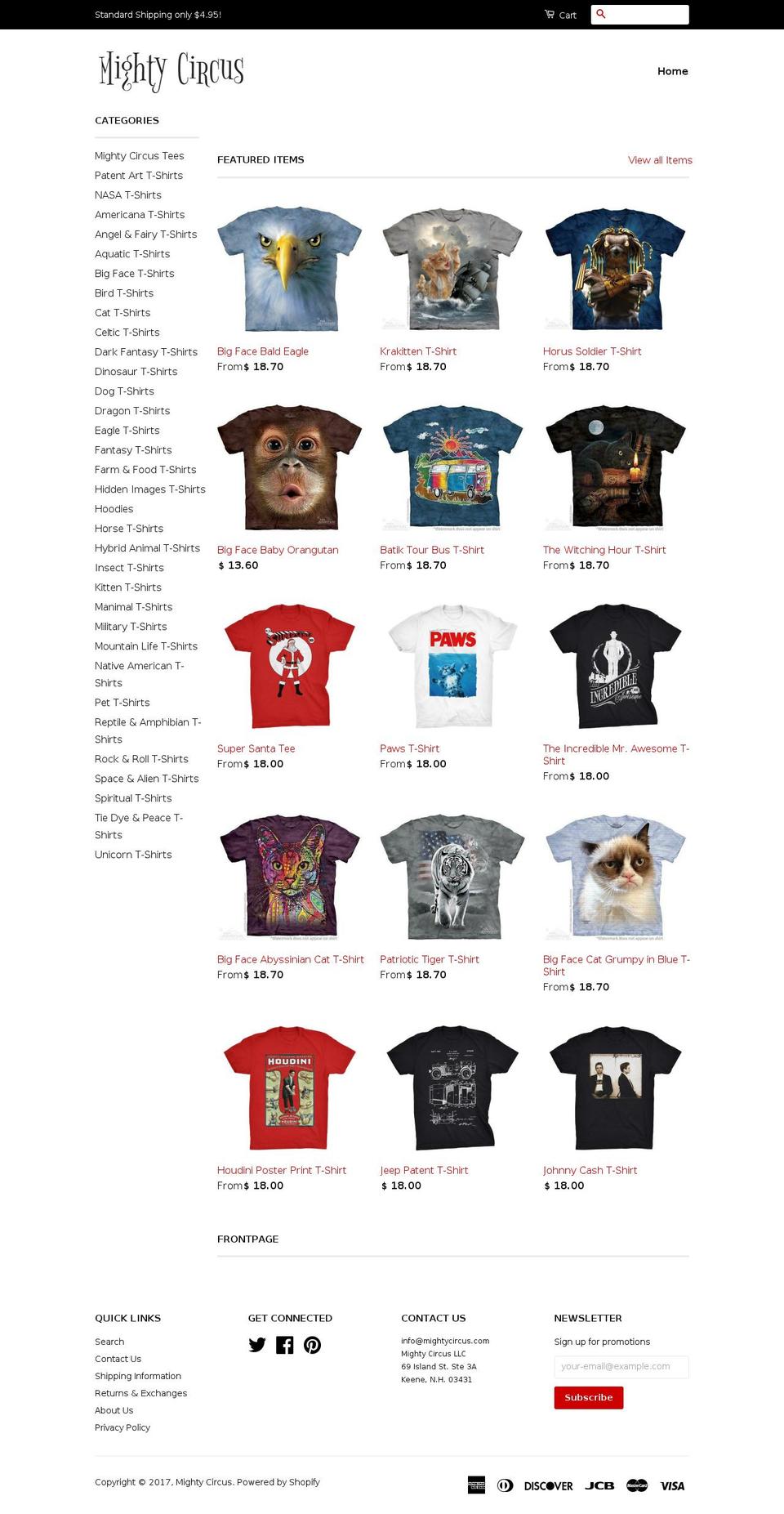 mightycircus.com shopify website screenshot