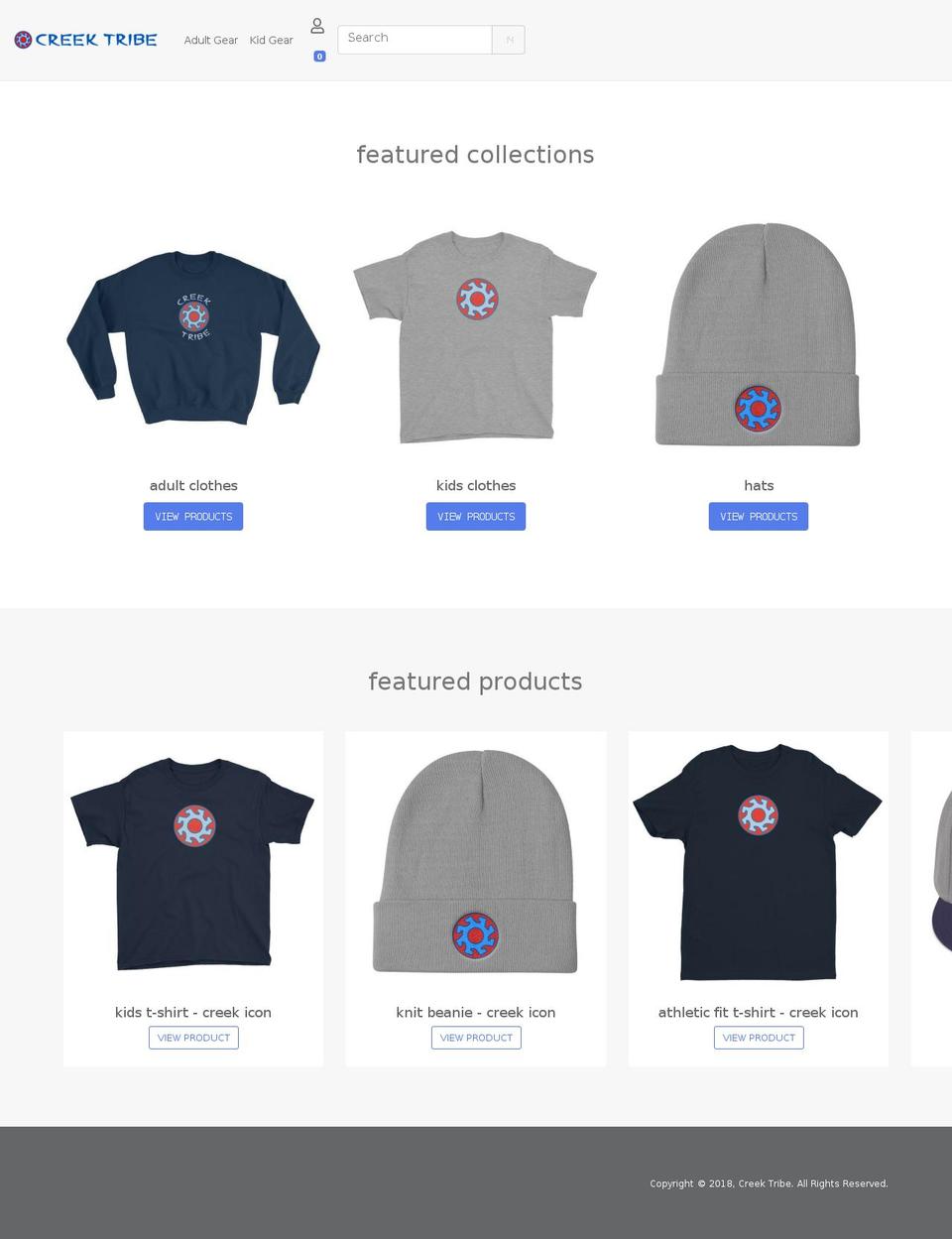 mightycreek.com — Shopify storefront screenshot