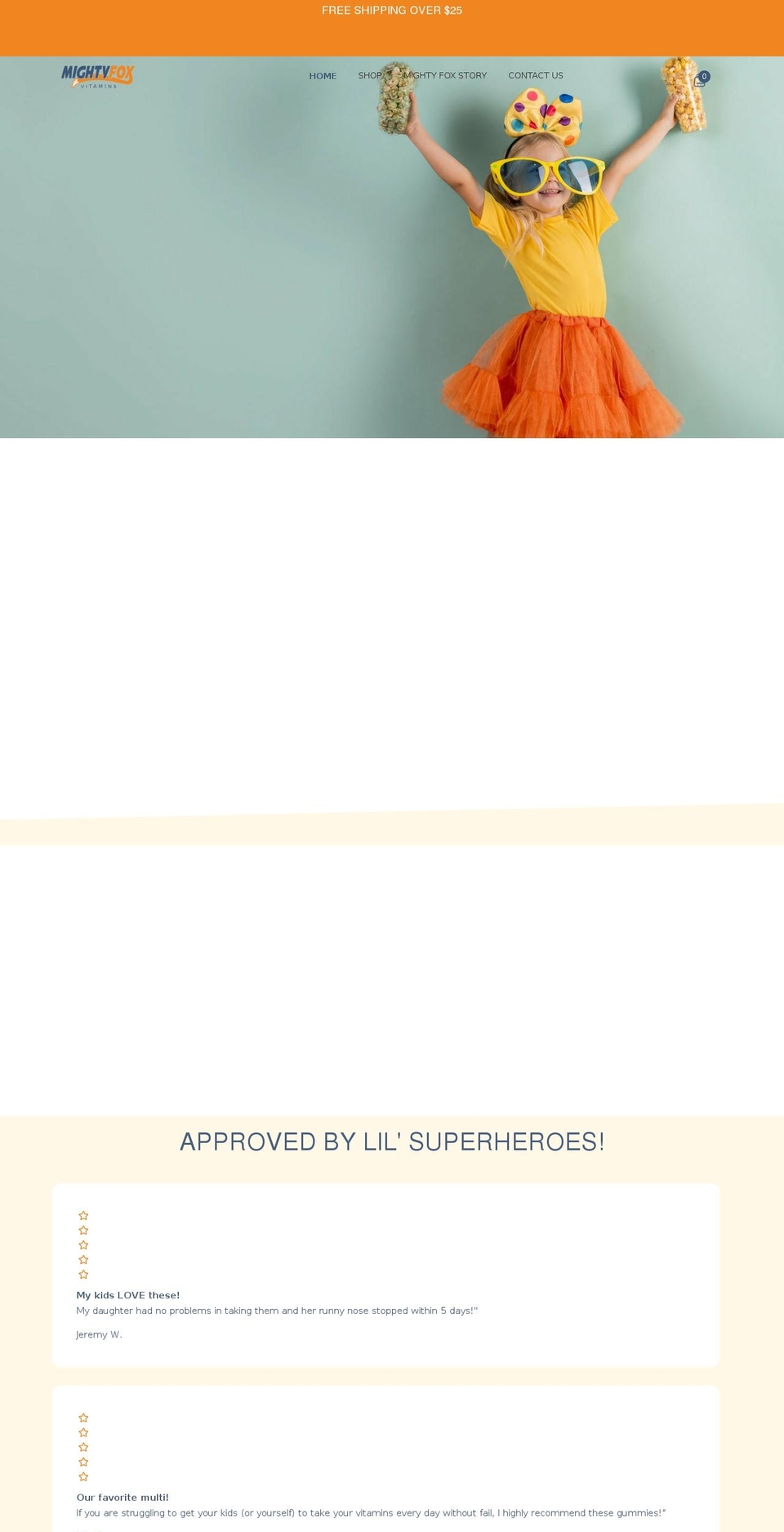 mightyfoxvitamins.com shopify website screenshot
