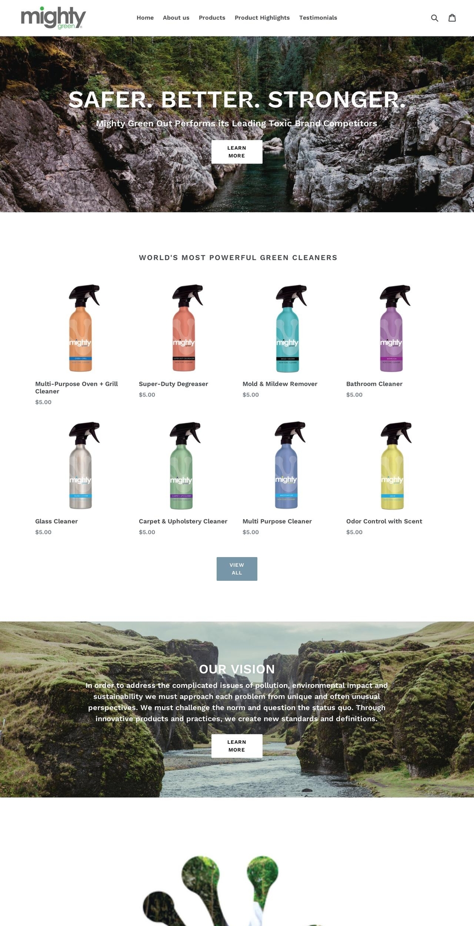 mightygreen.net shopify website screenshot