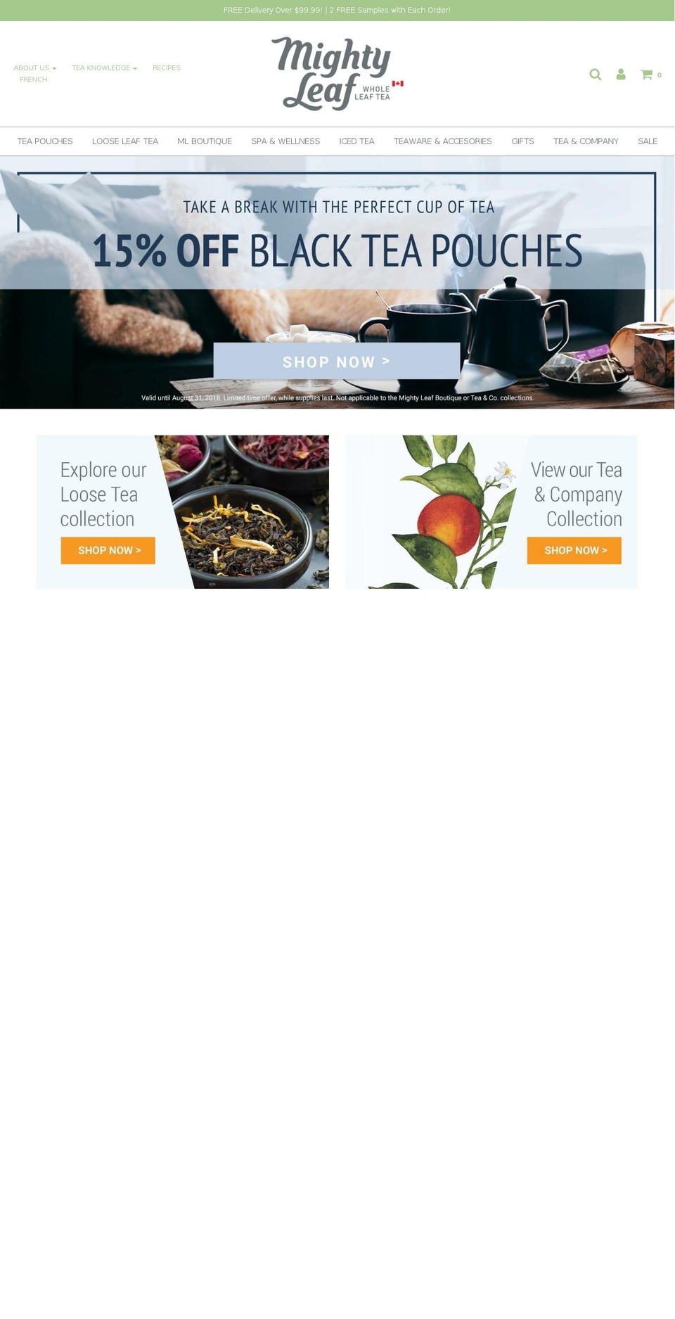 mightyleaf.ca shopify website screenshot