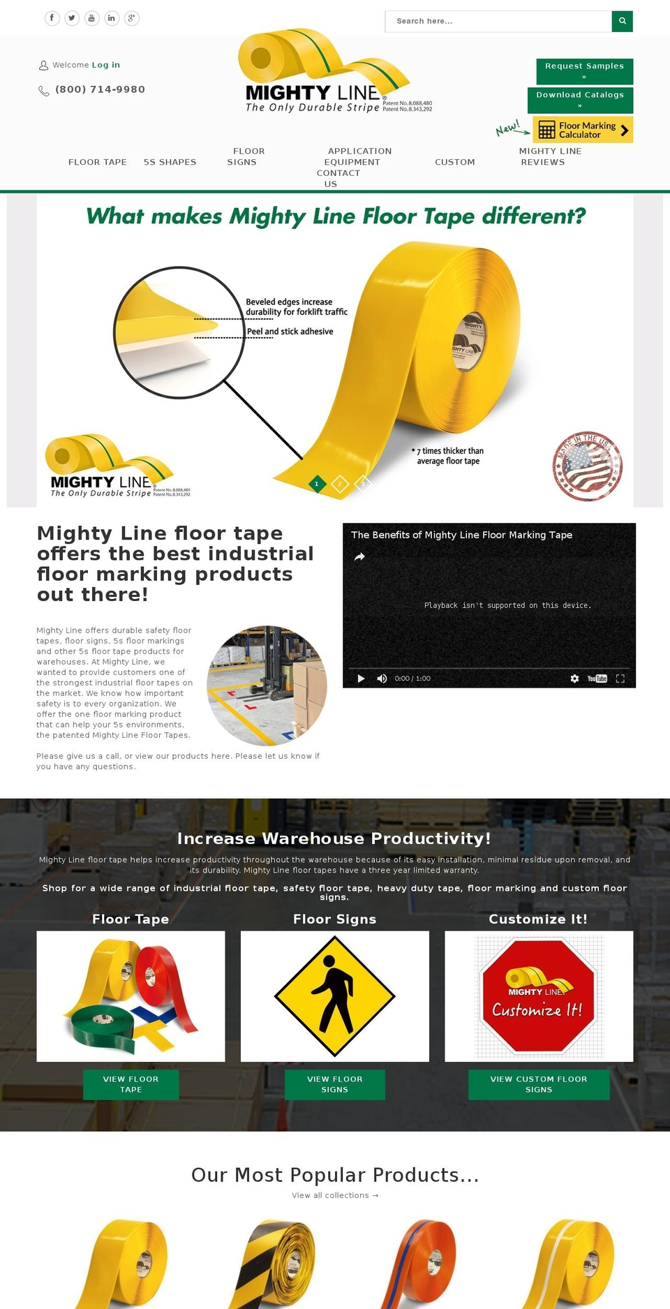 Mode Shopify theme site example mightylinetapes.com