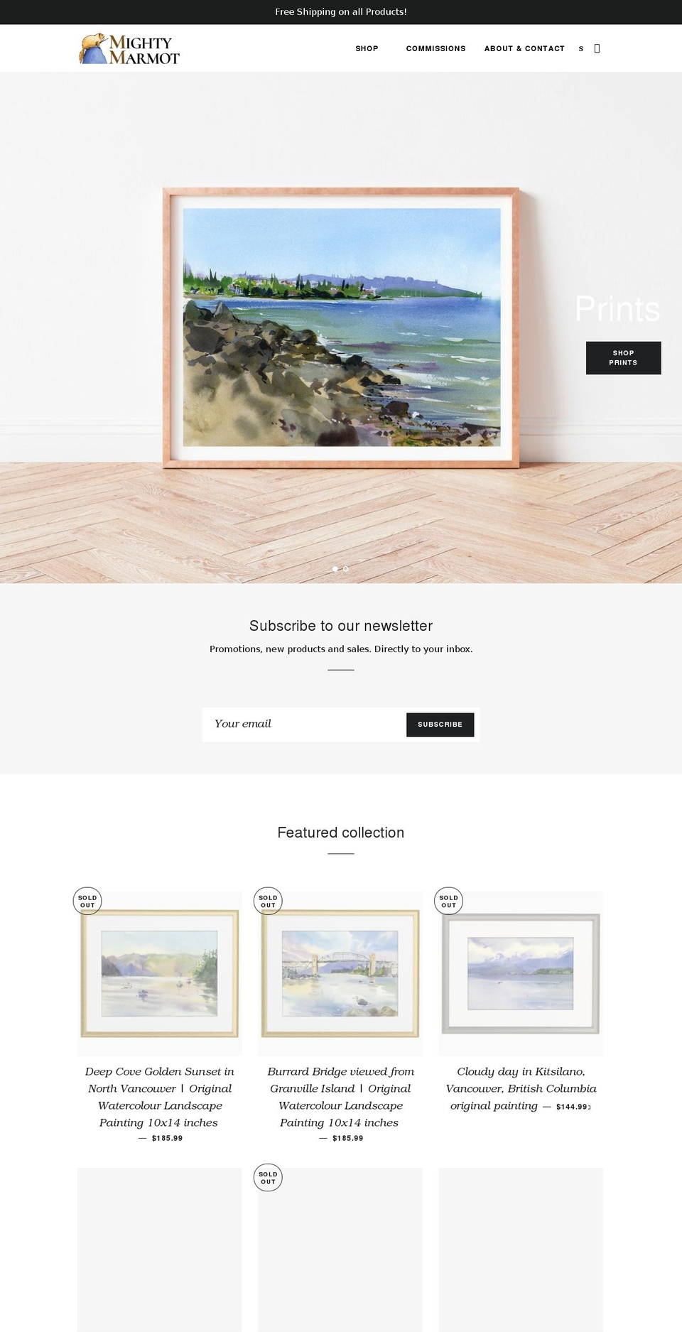 mightymarmot.com shopify website screenshot