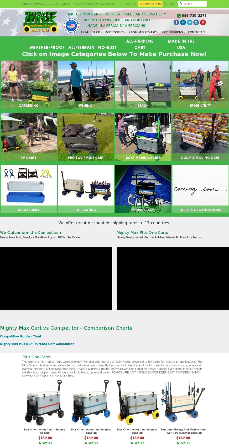 mightymaxcart.net shopify website screenshot