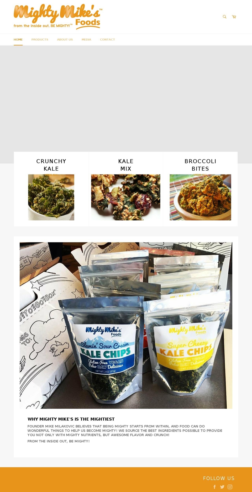 mightymikesfoods.com — Shopify storefront screenshot