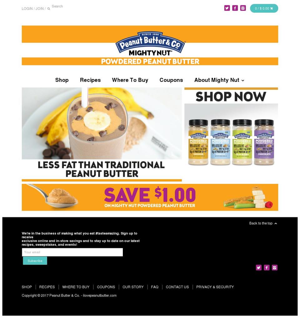 mightynut.net shopify website screenshot