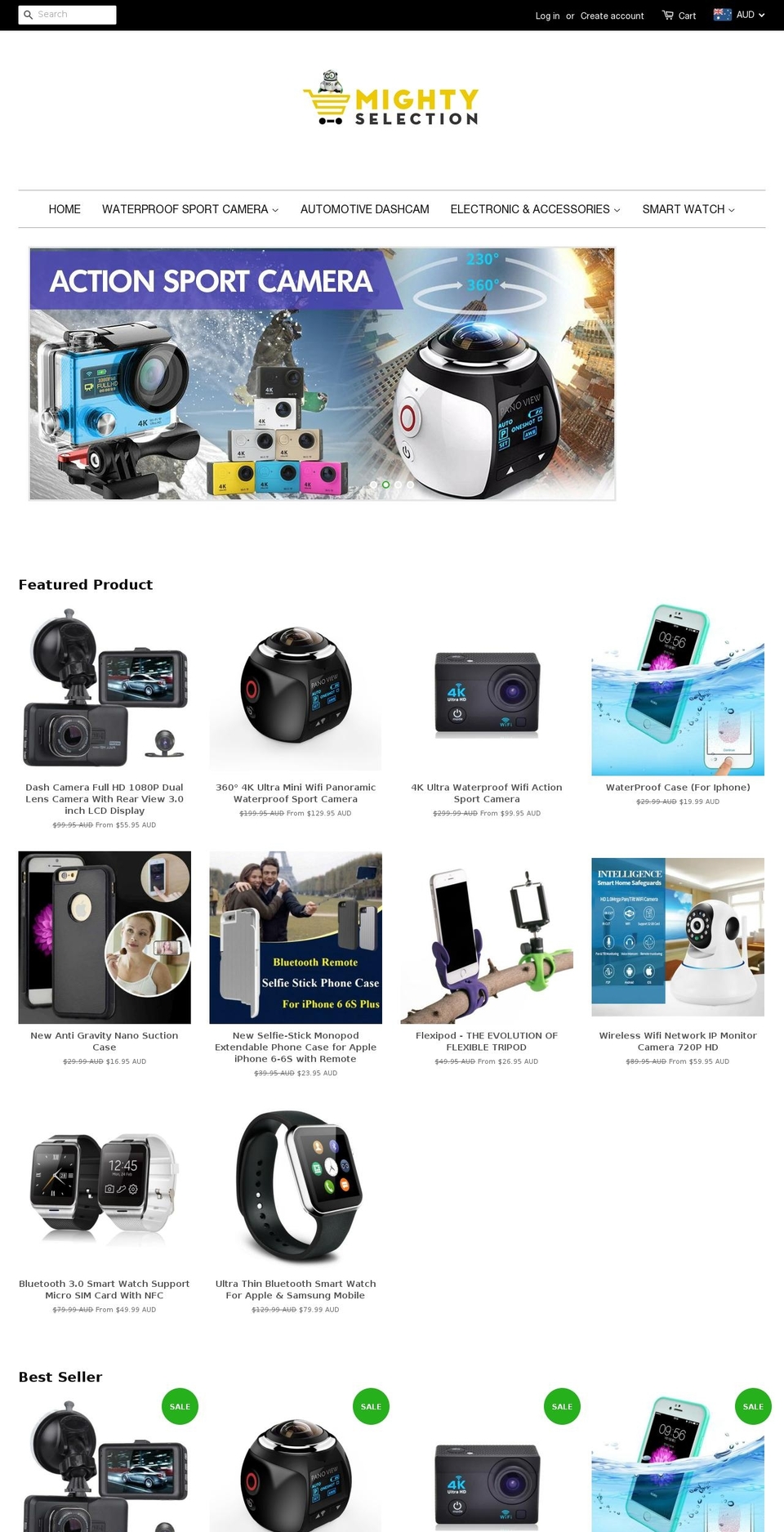 mightyselection.com shopify website screenshot