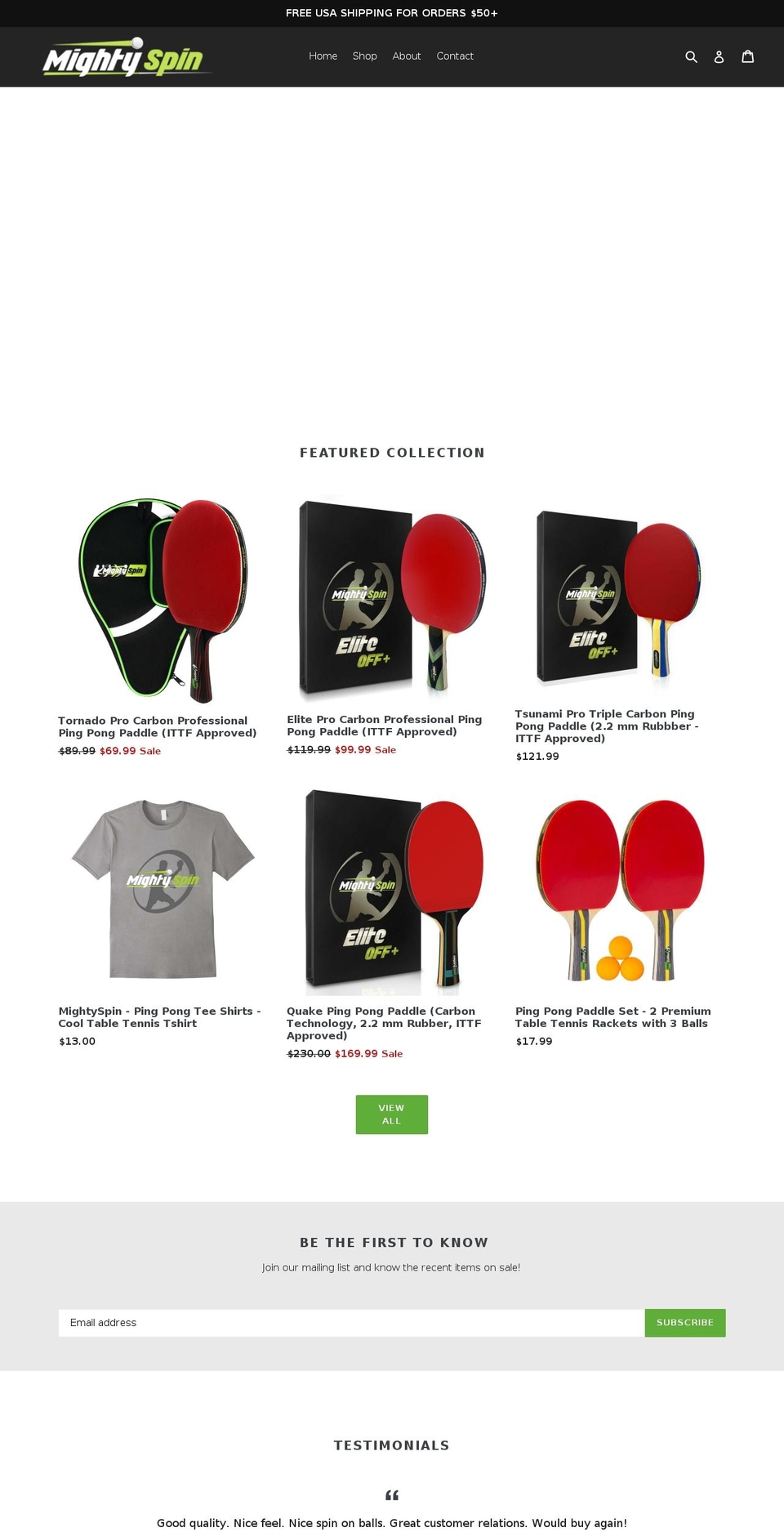 mightyspin.com shopify website screenshot