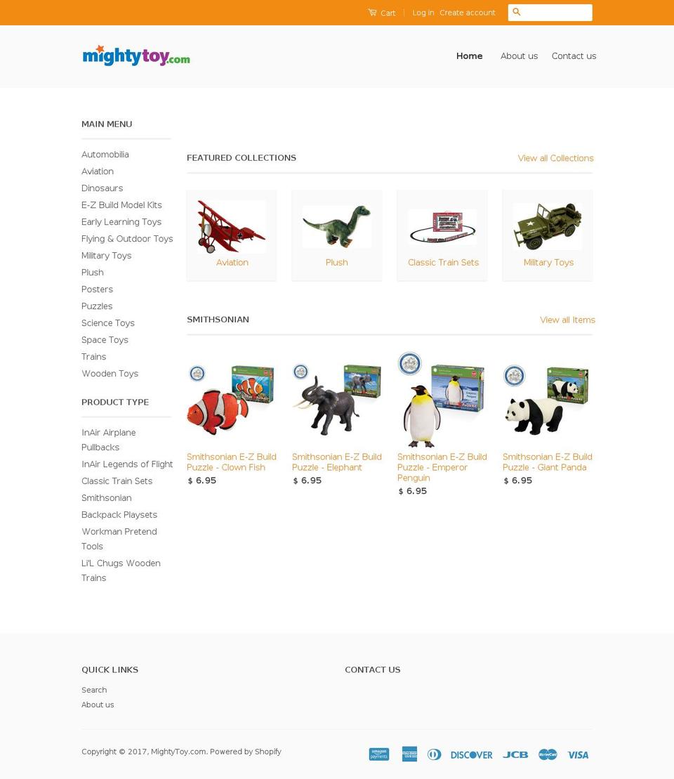 mightytoy.com shopify website screenshot