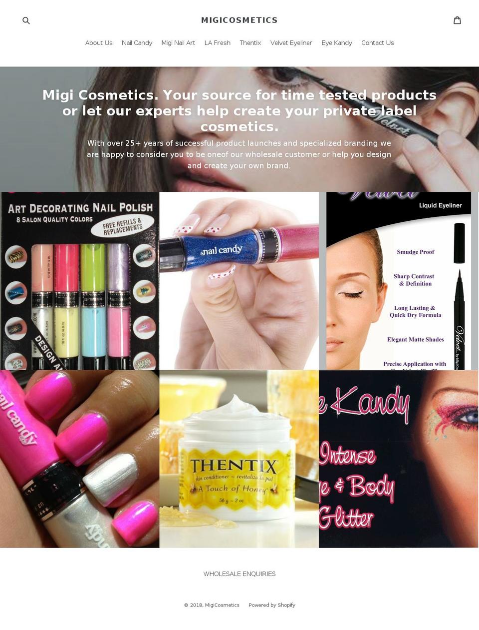 migicosmetics.com — Shopify storefront screenshot