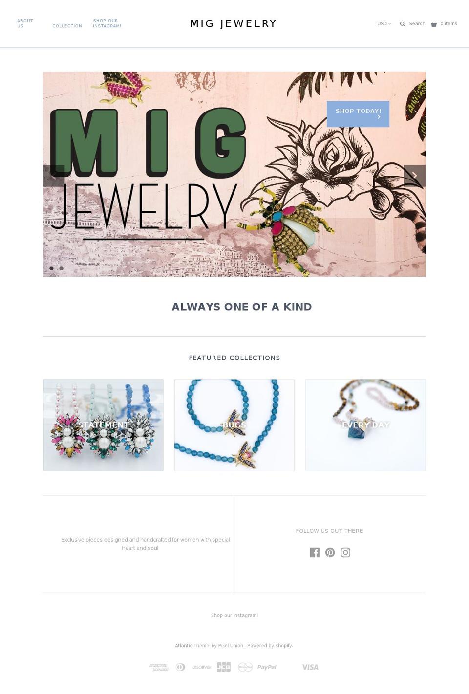 migjewelry.com — Shopify storefront screenshot