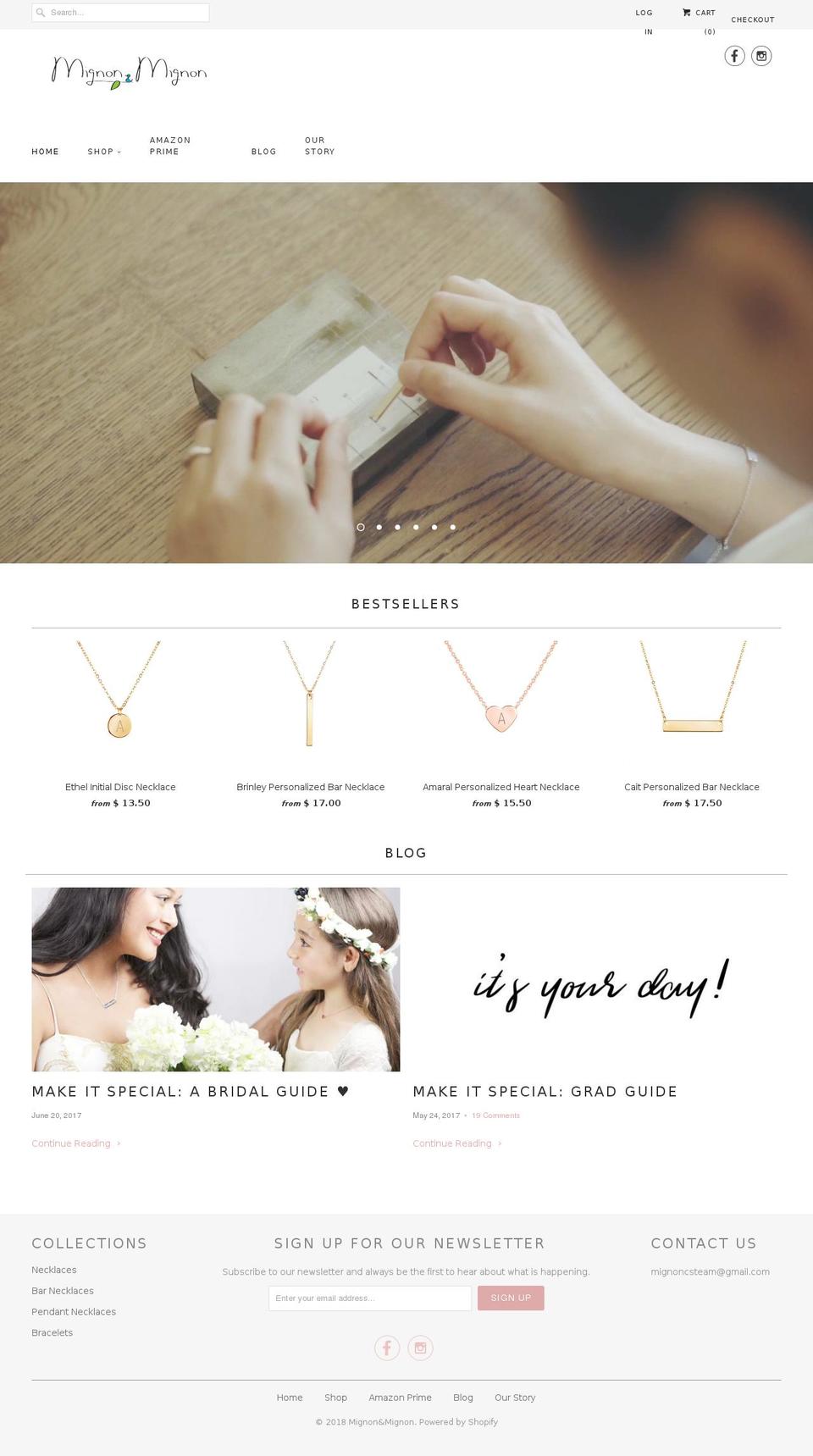 mignonandmignon.com shopify website screenshot