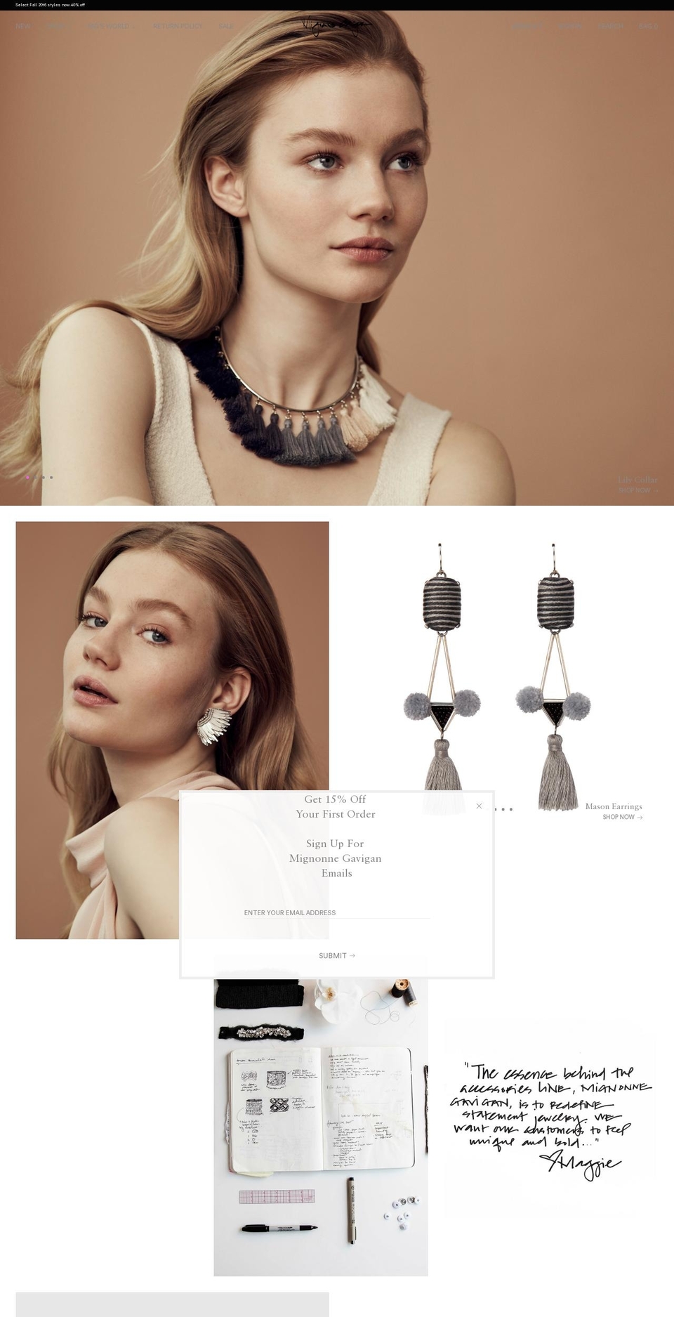 mignonnegavigan.com shopify website screenshot