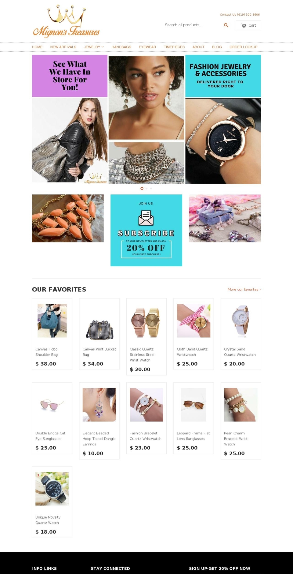 mignonstreasures.com — Shopify storefront screenshot