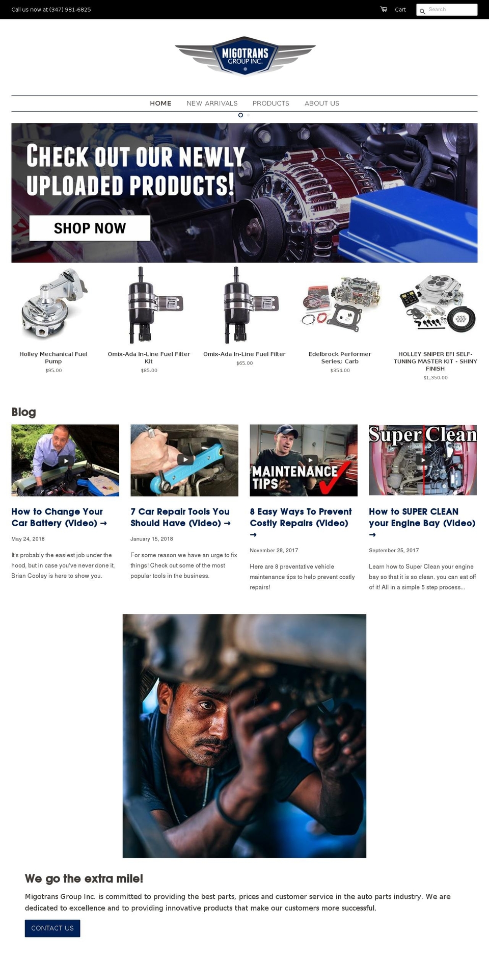 migotrans.com — Shopify storefront screenshot