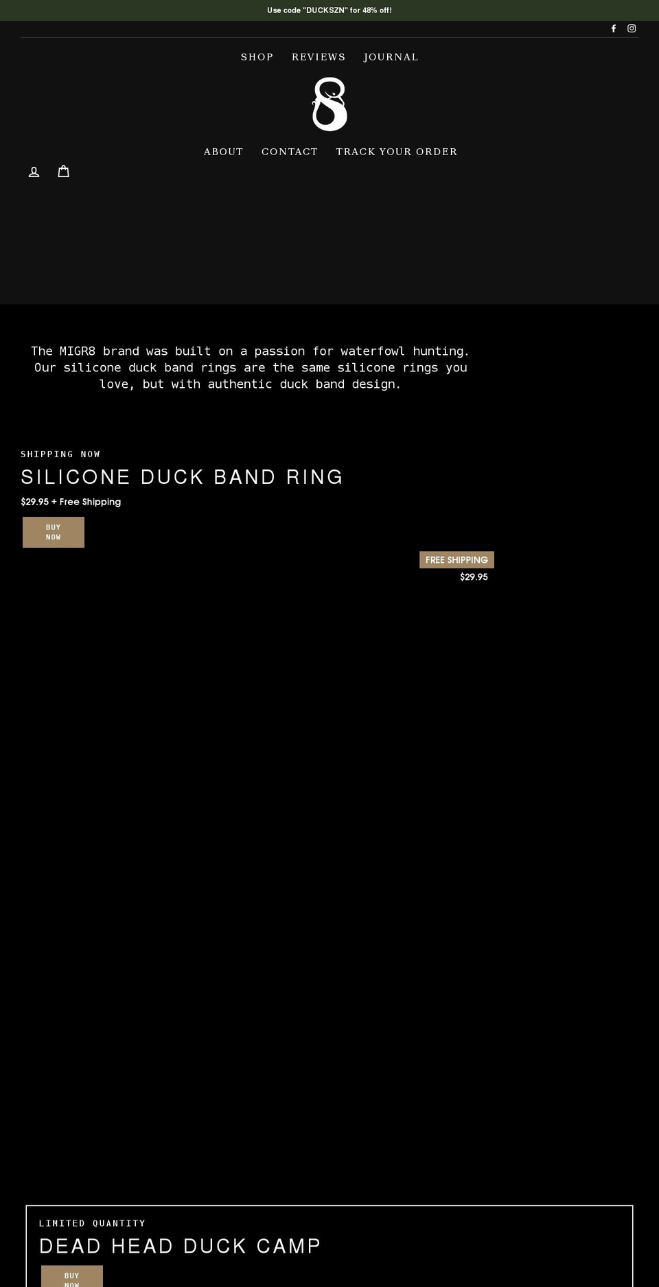 migr8rings.com shopify website screenshot