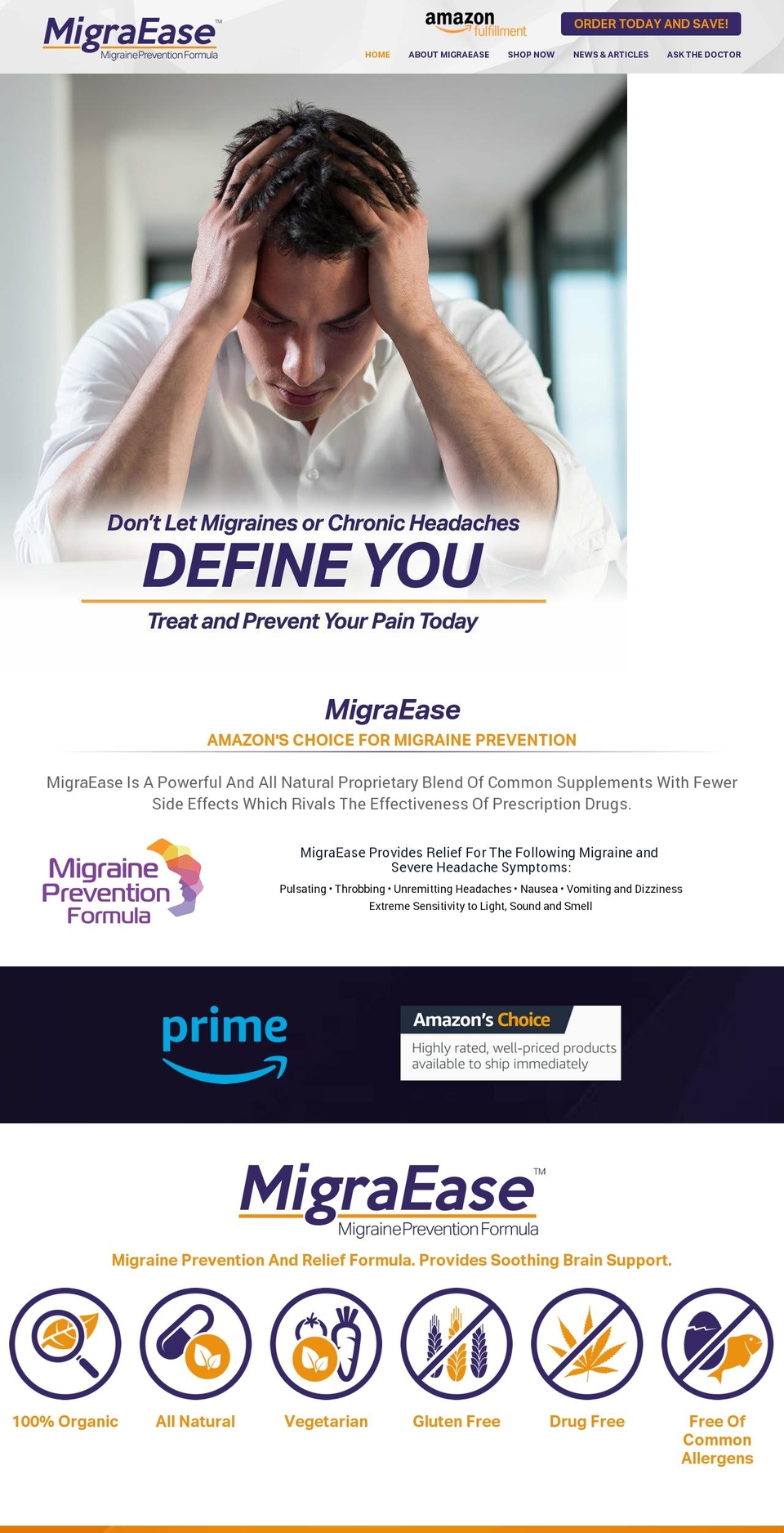 migraease.com — Shopify storefront screenshot
