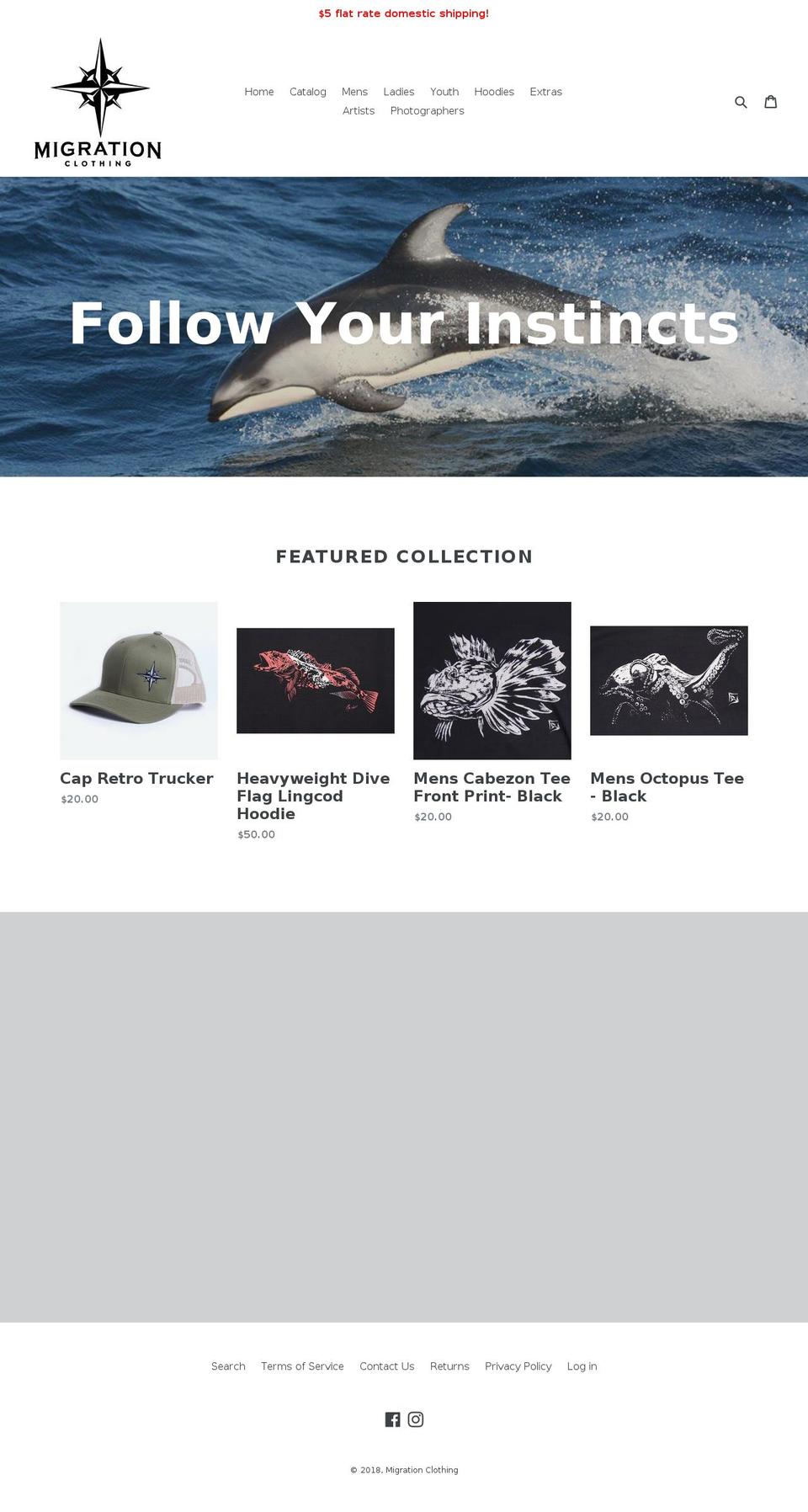 migrationclothing.com shopify website screenshot