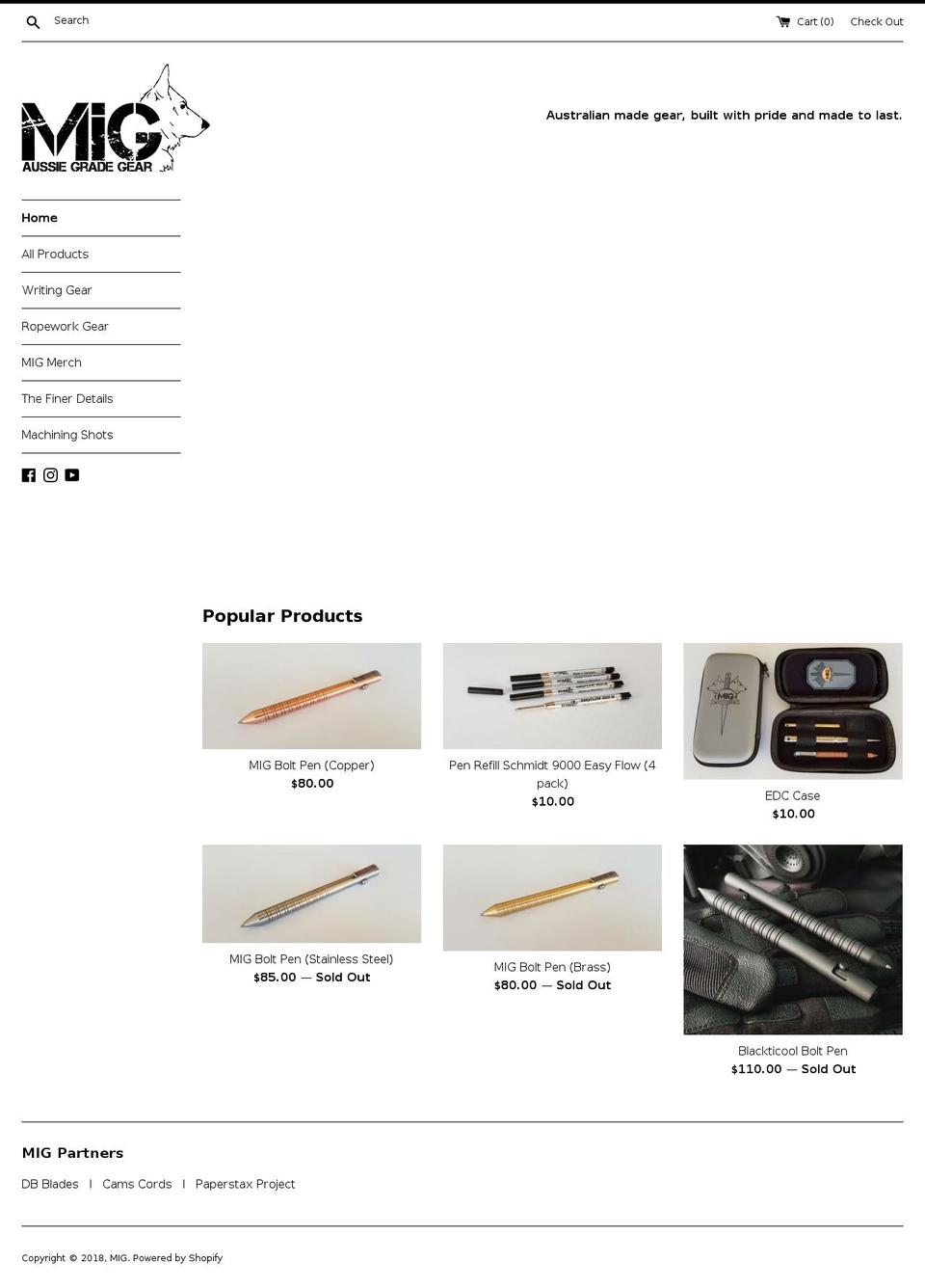 migshed.com — Shopify storefront screenshot