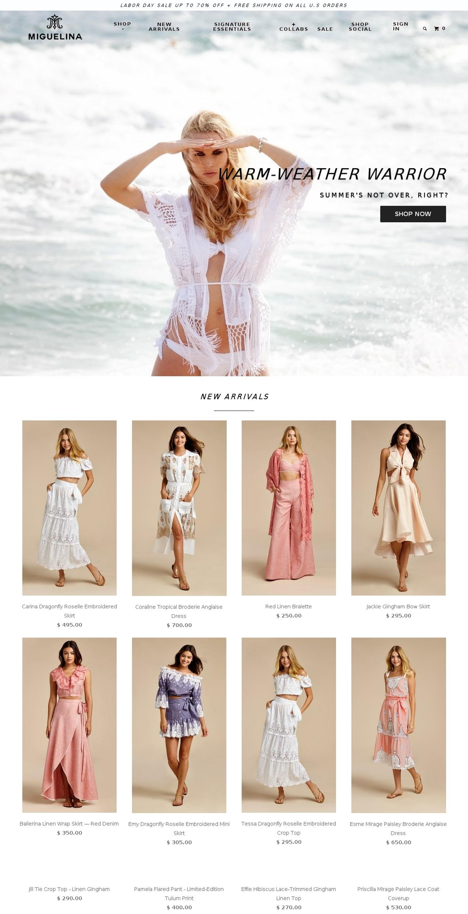 miguelinaonline.myshopify.com shopify website screenshot