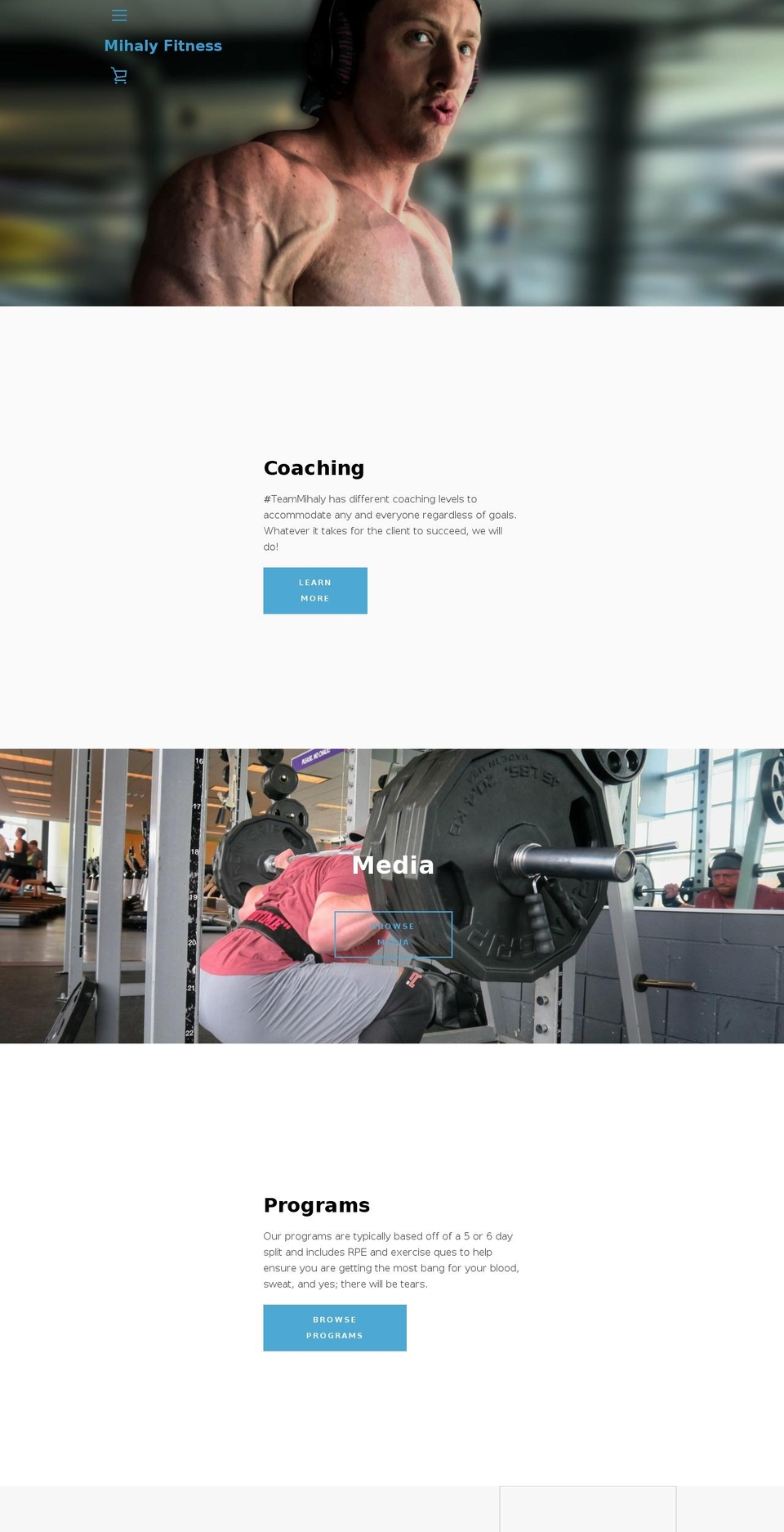 mihalyfit.com — Shopify storefront screenshot