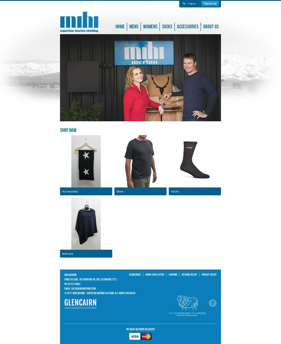 mihimerino.com shopify website screenshot