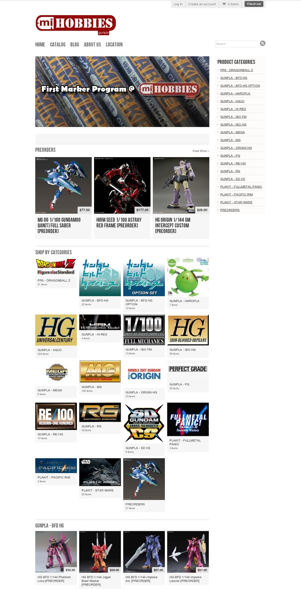 mihobbies.com — Shopify storefront screenshot