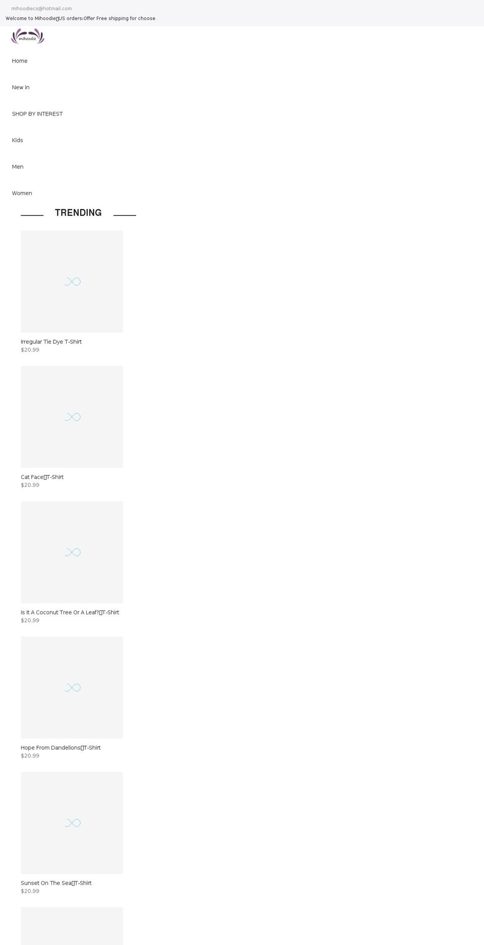 mihoodie.com shopify website screenshot