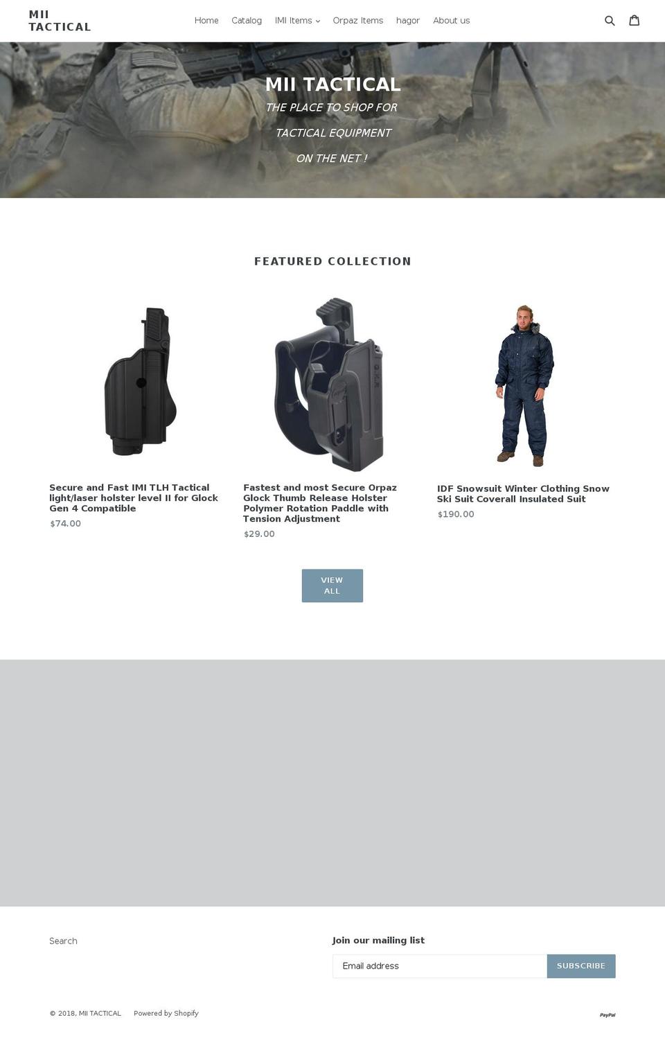mii-tactical.com — Shopify storefront screenshot