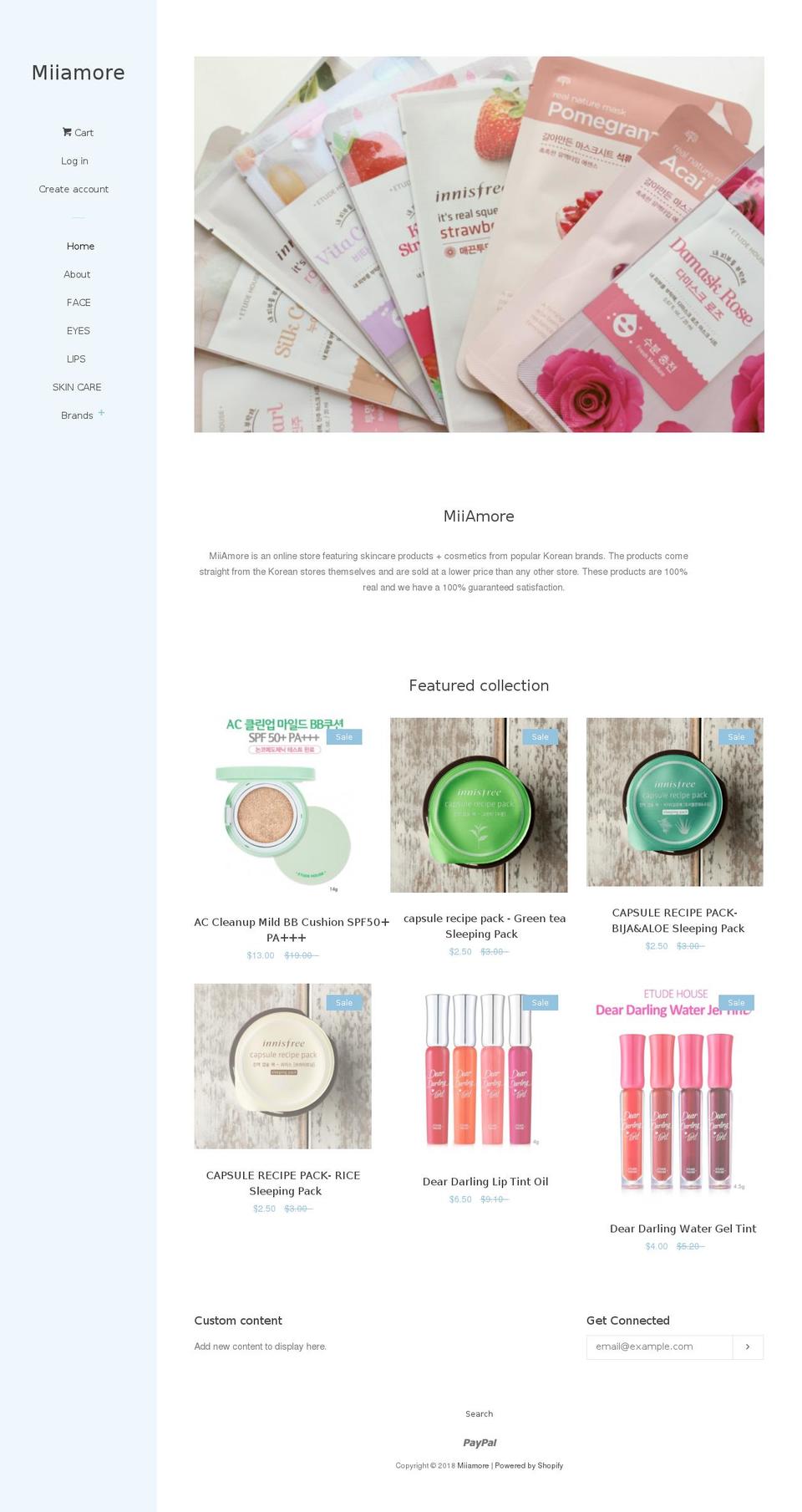 miiamore.com — Shopify storefront screenshot