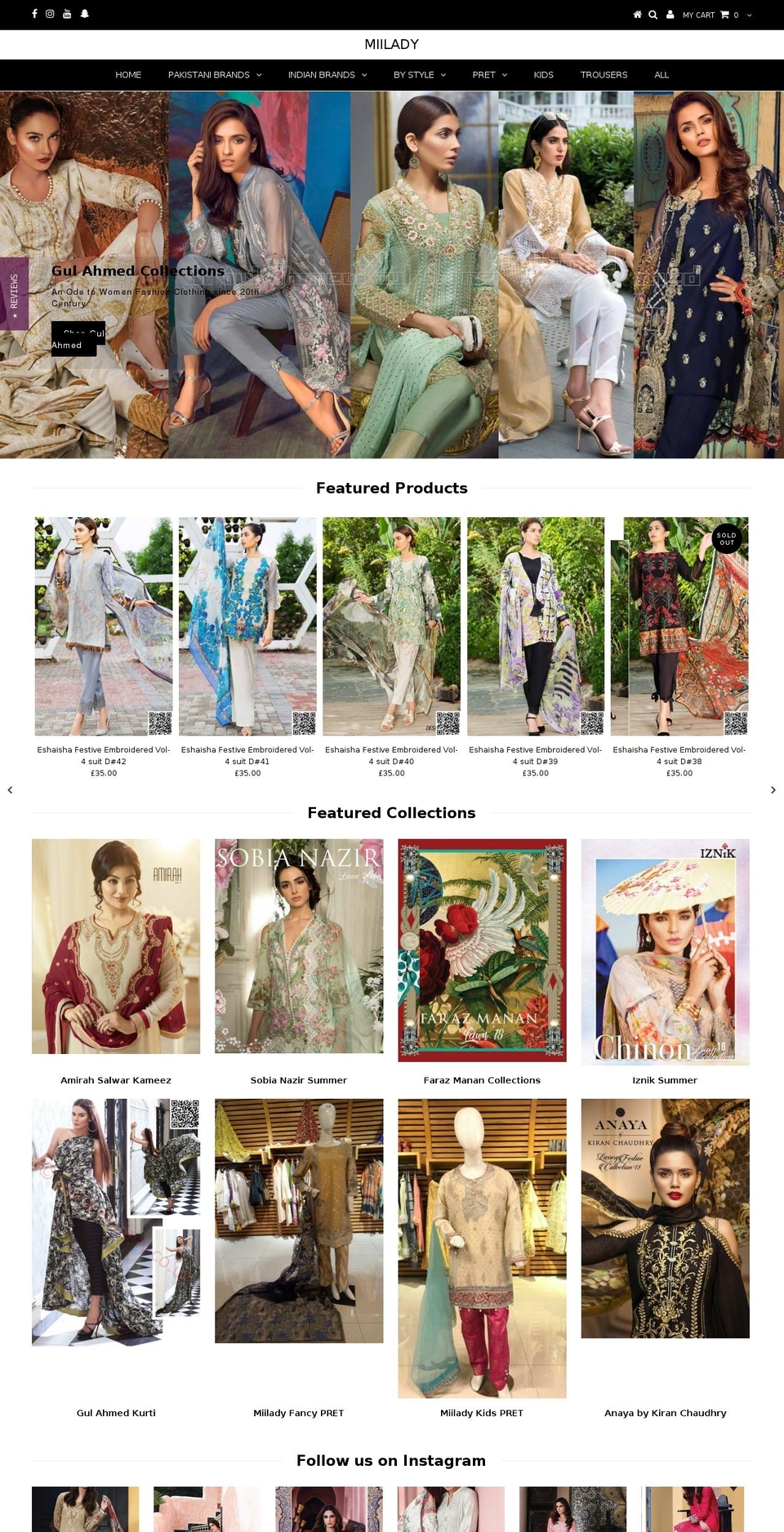 miilady.com — Shopify storefront screenshot