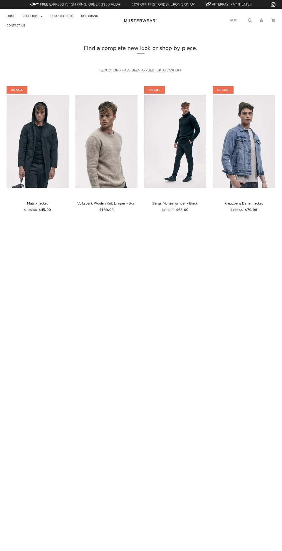 miisterwear.com — Shopify storefront screenshot