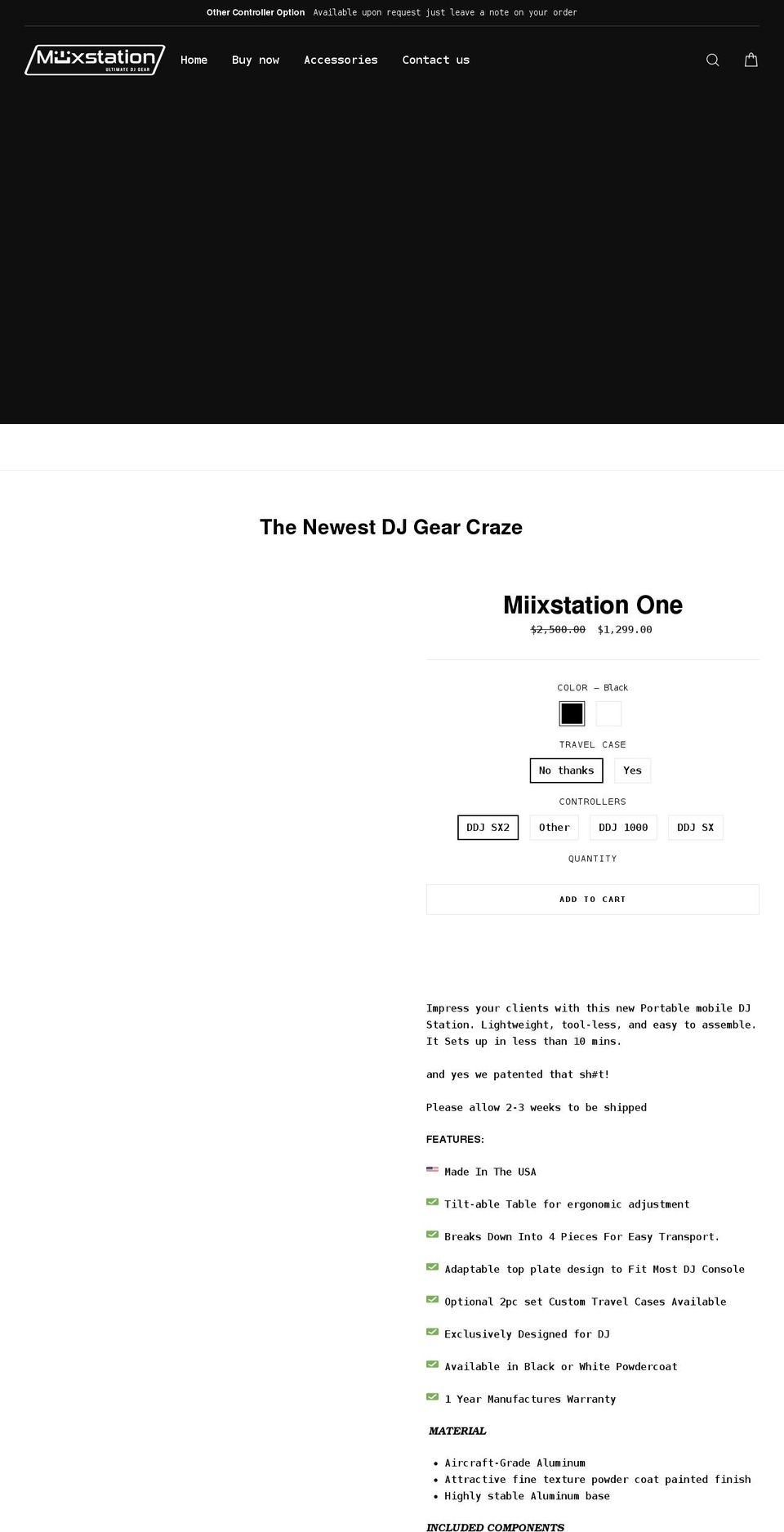 miixstation.com shopify website screenshot