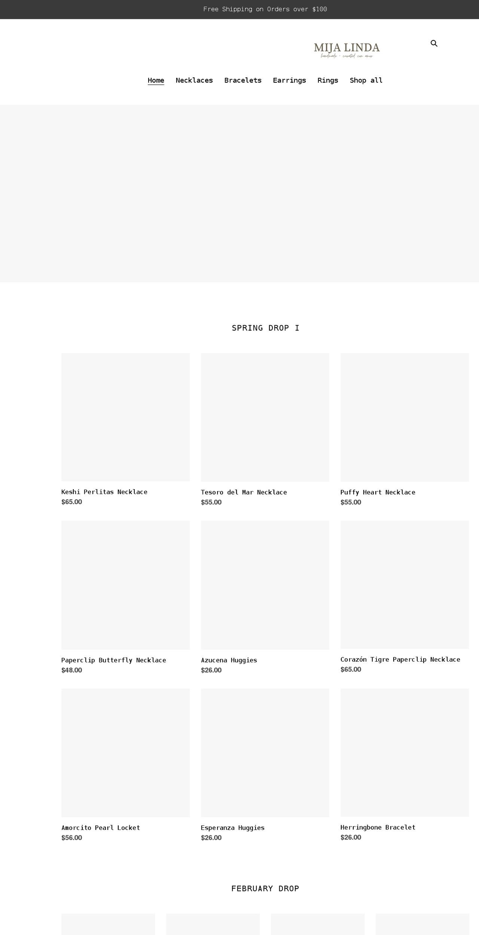 mijaxlinda.com shopify website screenshot