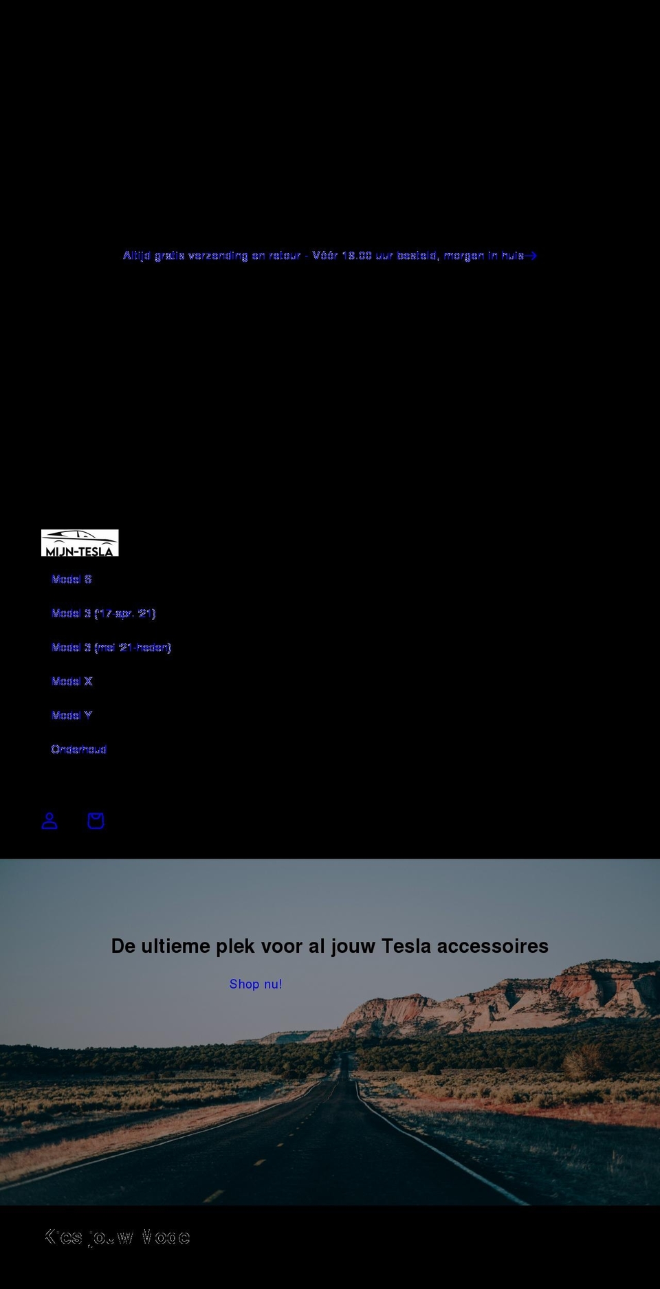 mijn-tesla.com shopify website screenshot