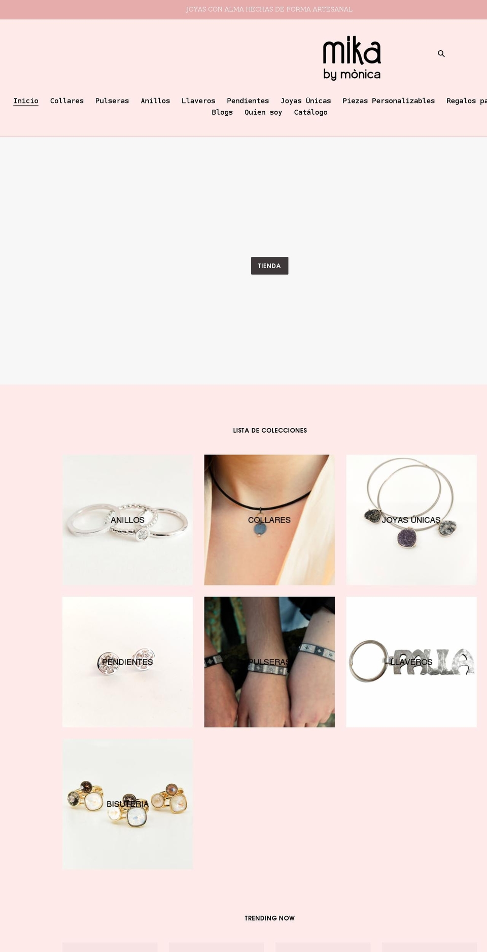 mikabymonica.com shopify website screenshot