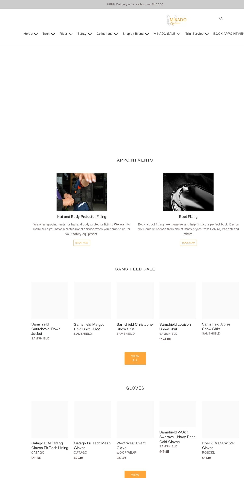 mikadoequine.com — Shopify storefront screenshot