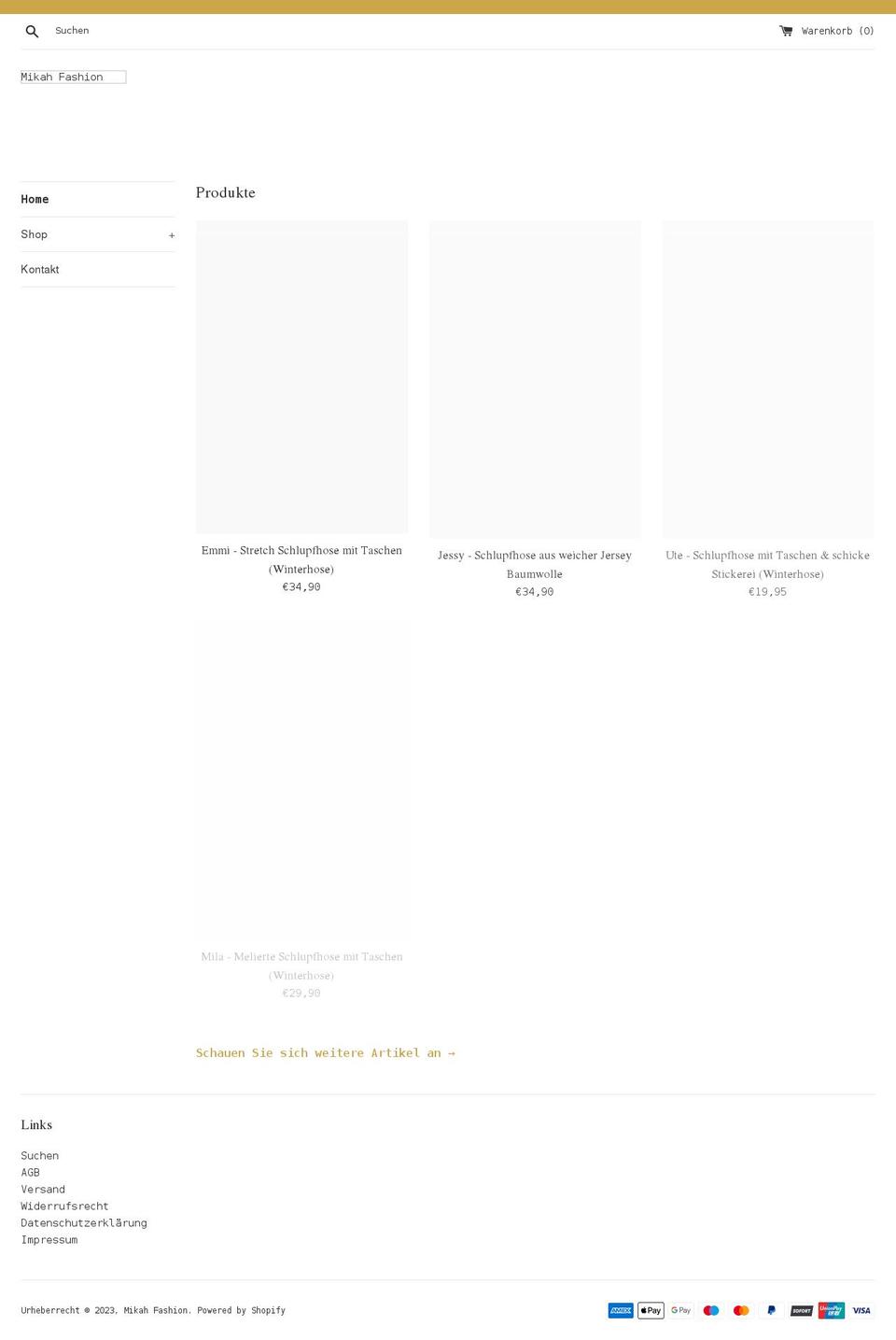 mikah.shop shopify website screenshot