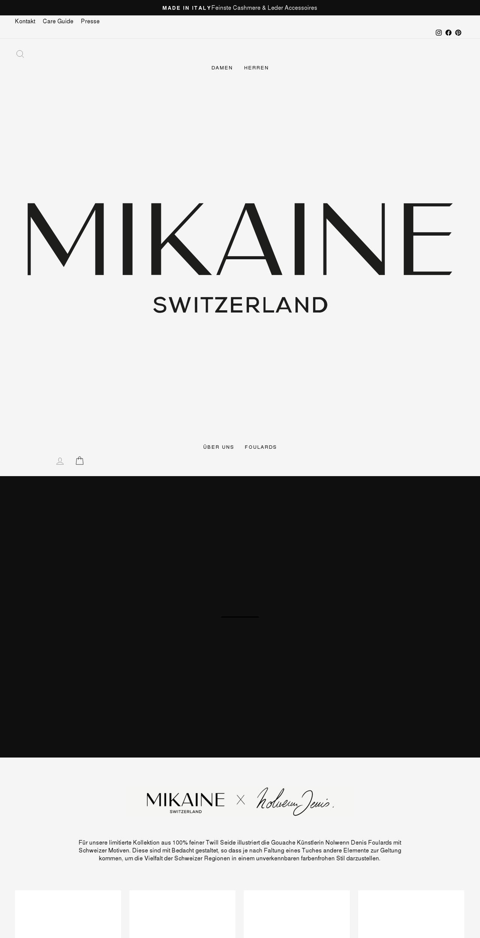 mikaine.com shopify website screenshot